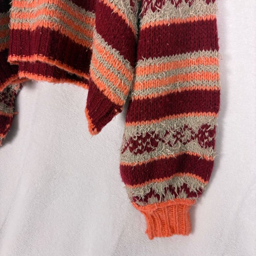 Free People Check Me Out in Holly Berry Combo Turtleneck Pullover Sweater Size S - Picture 4 of 14